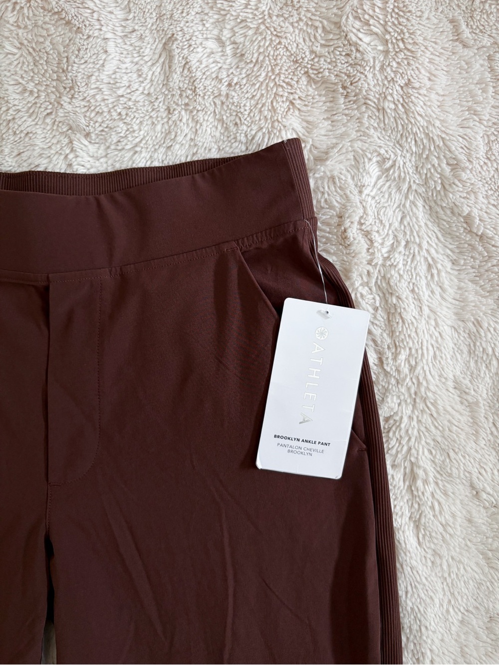 Athleta Brooklyn Ankle Pant 4P NWT Petite Travel Work Pant Brown - Picture 2 of 5